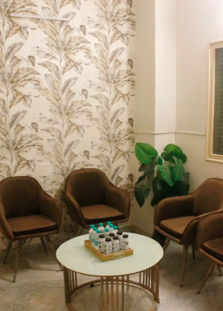 Woman receiving advanced scalp treatment for hair regrowth at a clinic